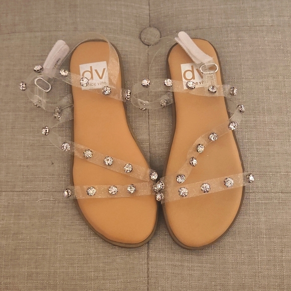NWT-Dolce Vita- Rimestone Clear Sparkly Sandals- Size 12 - Picture 1 of 4